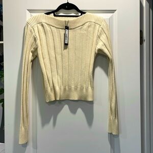 NWT Steve Madden cream cropped sweater